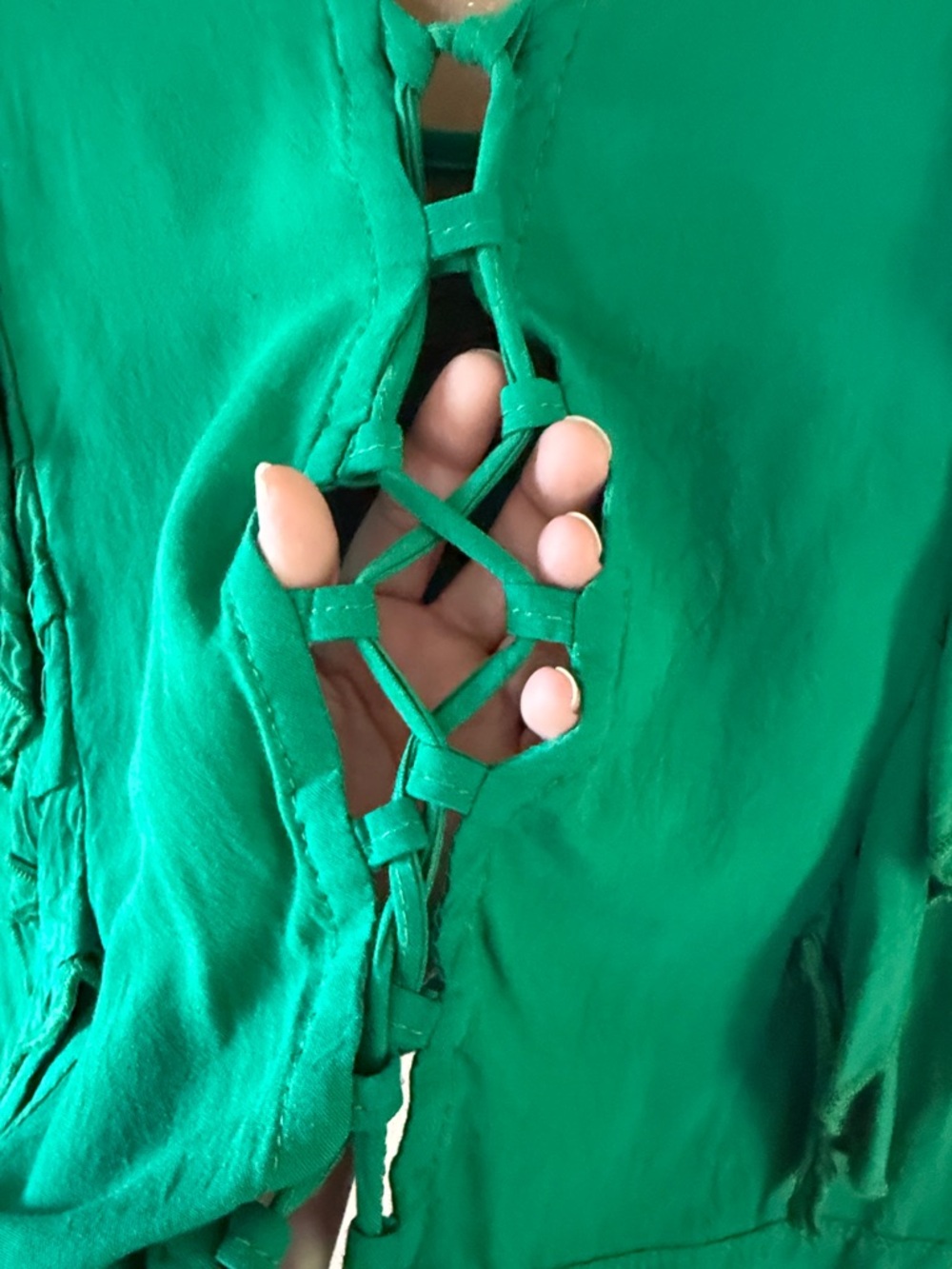 Oaxacan Embroidered Flutter Sleeve Top - Picture 5 of 7